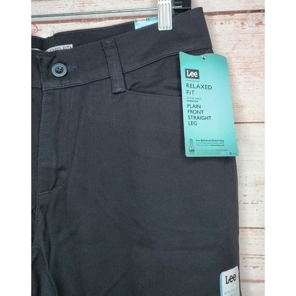 Lee Easy Care Color Hold 8M Relaxed Fit Your Curve Plain Front Straight Leg Pant - Picture 4 of 12